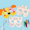 thumbnail image 1 of Juego de máscaras de animales en blanco para bricolaje, máscaras de bricolaje, cómodas de usar para de pintura de jardín de infantes, estilo B BLESIY Rollo de papel para colorear, 1 of 8