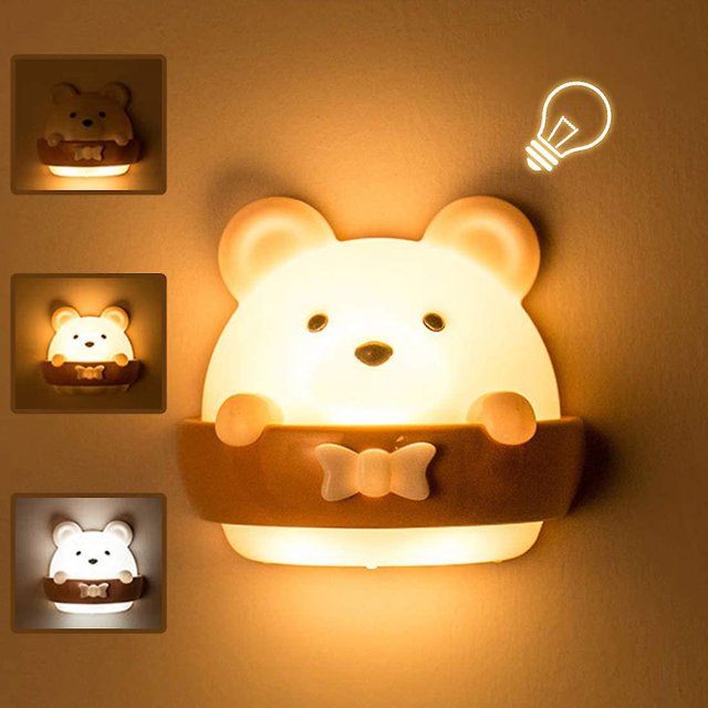 Dormitorio Luz nocturna Luz nocturna portátil para niños Carga USB Lectura Sueño Relajante,11 Feliz Sencillez