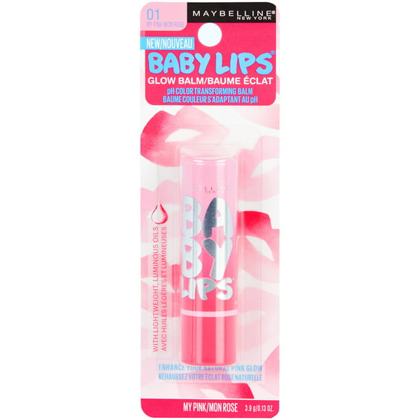 Maybelline Baby Lips Glow Lip Balm, My Pink, 0.13 oz.