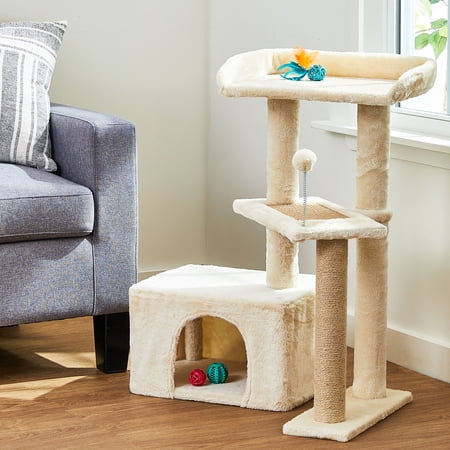 VIBRANT LIFE 31INCH HIGH CAT CONDO WITH LOOKOUT TOWER,BEIGE