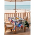 thumbnail image 2 of Outdoor Tablecloth with Umbrella Hole for Patio/Picnic/Party/Camping, American Flag Waterproof Table Cloth Rectangle Table Cover Washable, Forest Funny Dogs Red Blue Independence Day (60"x 84"), 2 of 8