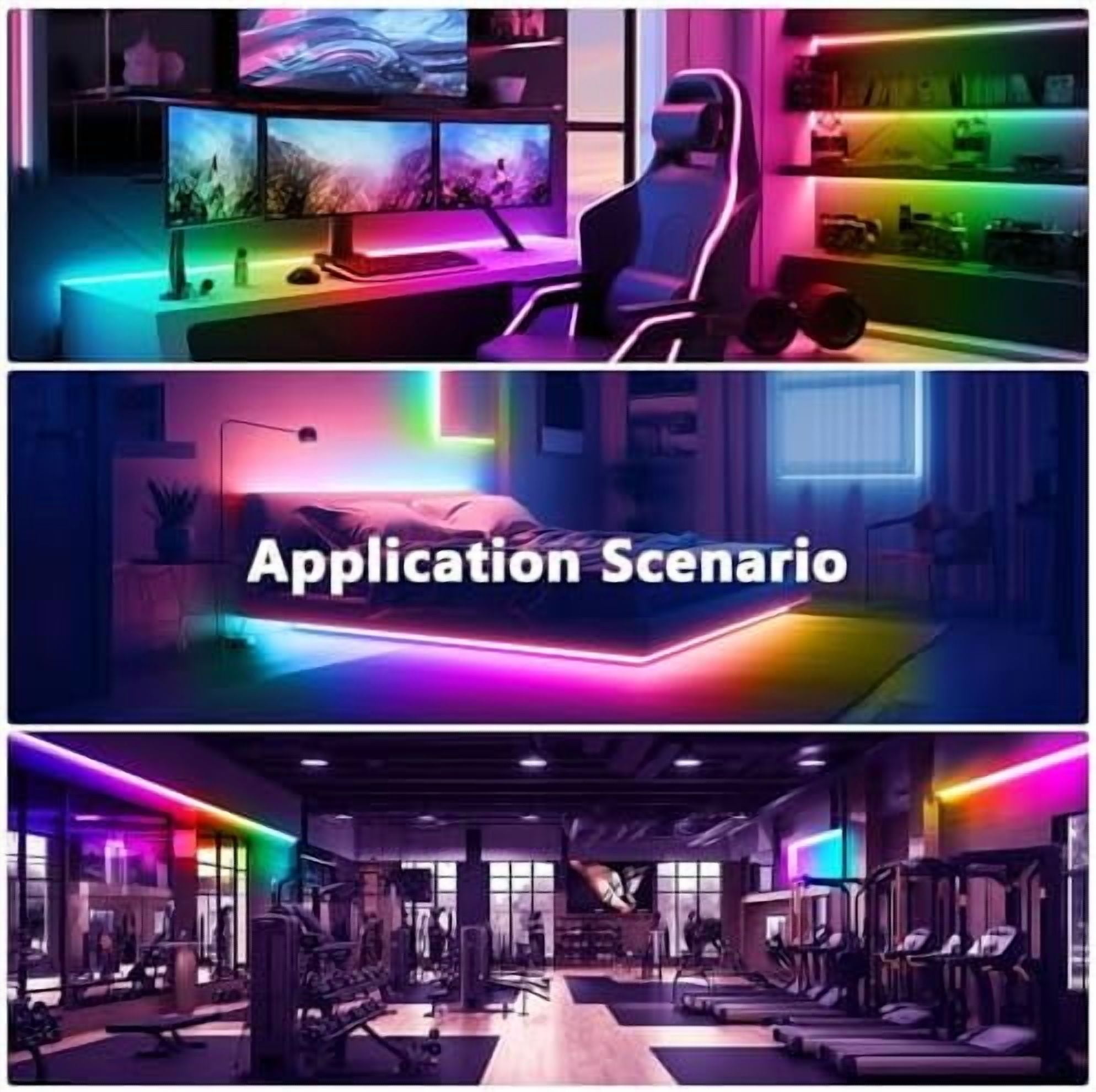 100ft Smart IC WiFi LED Strip Lights, Work with Alexa and Google Assistant, BGRIC LED Lights App Control Segmented DIY Multiple Colors, Color Changing Music Sync for Bedroom Decor (1 Roll)