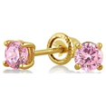 thumbnail image 2 of Precious Stars 14K Yellow Gold Cubic Zirconia 4-mm Birthstone Screwback Earring Studs-October, 2 of 5