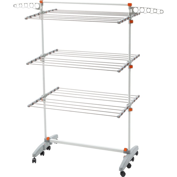 idee  BDP-V23 Premium Foldable 8-wheeled Clothes Laundry Drying Rack with Stainless Steel Hanging Rods