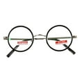 thumbnail image 3 of Retro Round Silver Reading Glasses Classic Spring Hinge Metal Readers +2.00 for Men, 3 of 5
