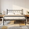 thumbnail image 2 of edx Queen Size Classic Metal Platform Bed Frame with Headboard, Heavy Duty Steel with Under Bed Storage, No Box Spring Needed, 2 of 7