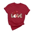 thumbnail image 2 of Meichang T-Shirt de la Saint-Valentin pour Femmes, Mignon T-Shirt à Imprimé Cœur, Manches Courtes, Col Rond, Hauts Mignons, Coupe Ample, T-Shirts de Fête, Saint-Valentin, 2 of 6