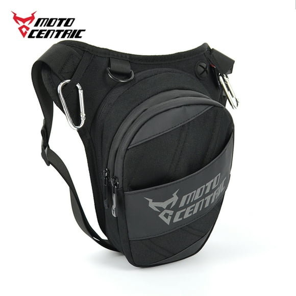 MOTOCENTRIC 11-MC-0127 Black Motorcycle Thigh/Waist Pack with 1200D Anti-Splash Oxford Material, Reflective Design, Large Capacity (28*29*12~16cm), Adjustable Waist (Up to 144cm) & Elastic Leg Straps