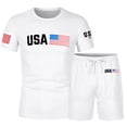 thumbnail image 4 of Letdown Mens Summer Outfits 2 Piece Short Set Casual Tracksuits Matching Crew Neck Shirt and Vacation Shorts Jogging Tracksuit Lounge Sets, 4 of 4