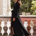 thumbnail image 5 of BSDJILFG Fall Dresses for Women Long Sleeve Elegant Solid Color Casual V-Neck Slit Maxi Dress Winter ,S-2XL, 5 of 8