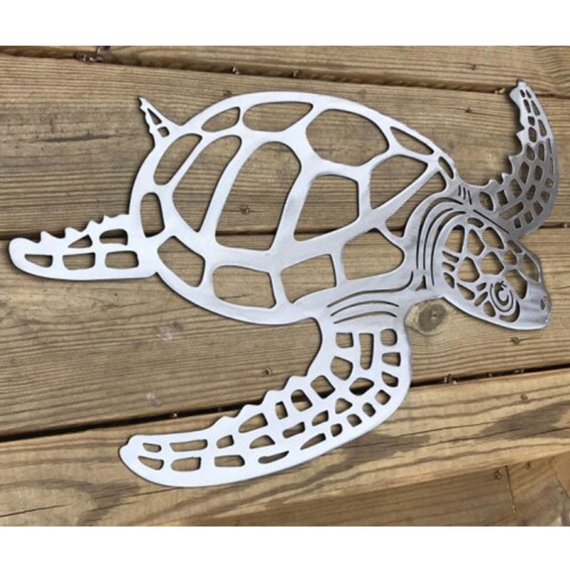 Floepx Home Metal Sea Turtle Ornament Beach Theme Decor Wall Art Decorations Hanging For Indoor Livingroom Com - Turtle Decorations For Home