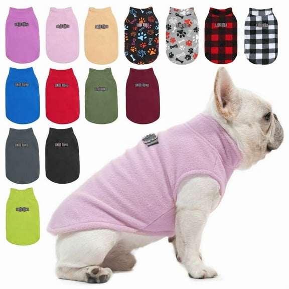 Dog Fleece Vest Sweater Winter Jacket for Small and Medium Dogs with D-Ring Leash Cold Weather Coat Hoodie for Dogs