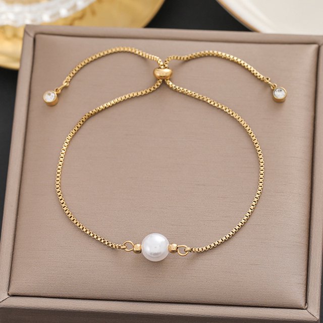 Pulsera de acero de titanio Pulsera de moda personalizada sencilla y combinable para mujer
