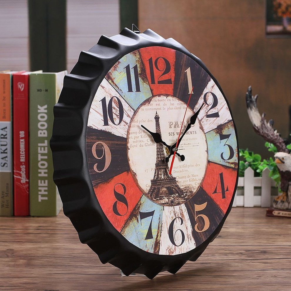 Classic 34cm Beer Bottle Cap Wall Clock Vintage Bar Home Coffee Shop Decor Walmart Canada