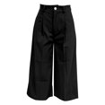 thumbnail image 6 of Women's High Waist Wide Leg Cropped Pants, Pleated Front with Pockets, Business Casual Capri Trousers for Summer Office or Daily Wear, Breathable and Lightweight Black XL, 6 of 6