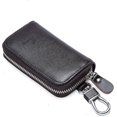 thumbnail image 1 of Cartera para llaves, cartera para llaves, cartera con llavero, cartera de cuero de moda para tarjetas de llave de coche, cartera multifuncional con cremallera y 6 ganchos, 1 of 5