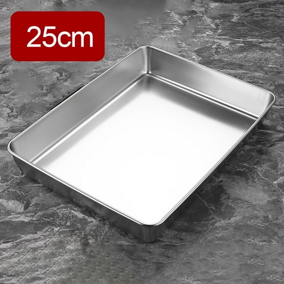 Goodhd Stainless Steel TRAY PLATE vegetable Food Rectangular Serving decoration Kitchen