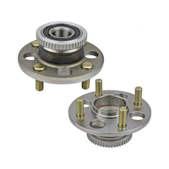 Rear Wheel Bearing Hub Assembly Set of 2 - Compatible with 1996 - 2000 Honda Civic (with Front Disc and Rear Drum 4-Wheel ABS Brakes) 1997 1998 1999