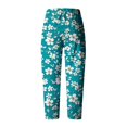 thumbnail image 4 of Women Plus Size Pants Casual Floral Print Harem Hem Capri Trousers with Pocket Elastic Waist Slimming Loose Sweatpants, Mint Green, M, 4 of 5