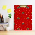 thumbnail image 5 of Acrylic Writing Board Silver 12.5*9 Inch Clipboards Transparent Acrylic Material Suitable For Office Classroom Teachers Fashion Bloggers Stationery Enthusiasts Red Rainbow, 5 of 9