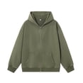 thumbnail image 1 of Lovzfmll Men's Retro Hoodie Washed Effect Pullover Distressed Look Army Green, 2XL, 1 of 3