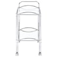 thumbnail image 3 of Shadix 2-tier Rectangular Glass Shelf Metal Bar Cart Chrome, 3 of 8