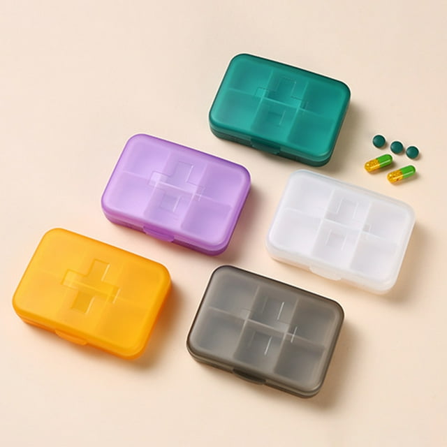 Pill Box Large Capacity Waterproof Thickened 6 Grids Pills Dispenser Case for Home