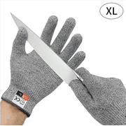 NoCry Cut Resistant Gloves Kitchen Large, TECBOX High Performance CE Level 5 Protection, Food Grade Kitchen and Work Safety Gloves - Size Extra Large, Gray