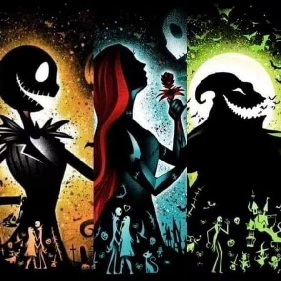 5D Diamond Painting Kits for Adults Diamond Arts Jack and Sally Diamond Painting DIY Full Round Drill for Home Wall Decor and Adults Kids Holiday Gift 12x16 inch