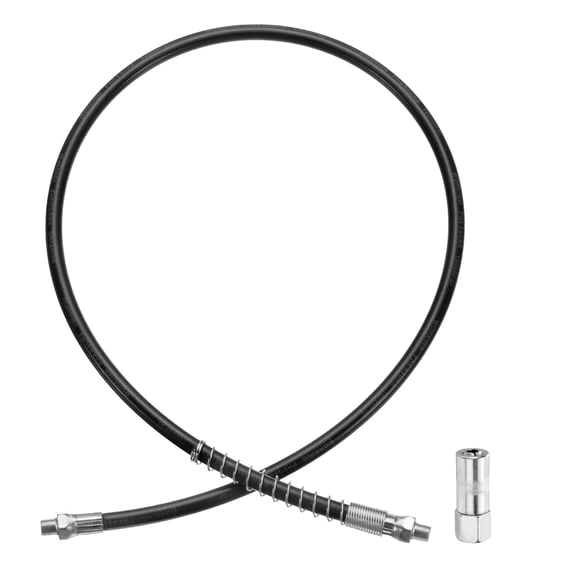 Uxcell Grease Gun Hose Kit 41" 10000 PSI Spring Flex High Pressure with Grease Gun Coupler 1/8 NPT Threads Black