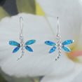 thumbnail image 3 of Beautiful Hawaiian Large Blue Opal Dragonfly Earring, Sterling Silver Blue Opal Dragonfly Dangle Earring, E6146 Birthday Valentine Mom Gift, 3 of 3
