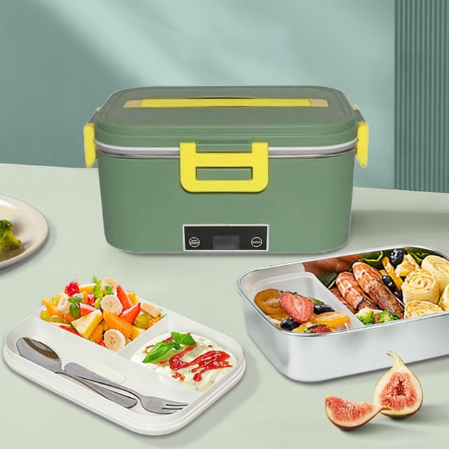 Danhjin Electric Lunch Boxes Hot Household Stainless Steel Lunch Box 1.8L Display Function Car Insulation Plug In Lunch Box Kitchen Appliances