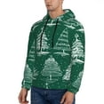 thumbnail image 3 of Uemuo Christmas Trees Pattern Men's Hoodie - Casual Pullover Hoodie with Kangaroo Pocket, Stylish Hooded Sweatshirt for Everyday Wear-Medium, 3 of 7