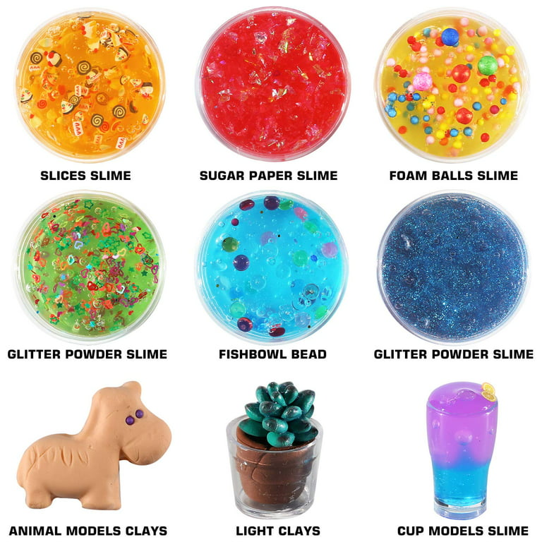 126 Pcs DIY Slime Making Kit for Boys - Birthday Idea for Kids 5+. Ultimate Fluffy Slime Supplies Include Crystal Slime, 2 Glow in Dark Powder, 48 Bottle Glitter Jar etc. - Walmart.com