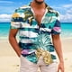 thumbnail image 2 of Shirt For Men Casual Fashion Summer Short Sleeve Buttons Printed T Shirt TopXL, 2 of 5