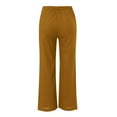 thumbnail image 5 of BODOAO Non See Through Cropped Wide Leg Pants Wide Leg Travel Stretchy Plus Size Casual Comfort Pants Loungewear Yoga Pants With Pockets Breathable Resort Wear Summer Pants High Waist Gold 4XL, 5 of 6