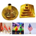 thumbnail image 3 of PENGXIANG 30 Pcs Flagpole Bases Smooth Square Shape Laddered Electroplated Lightweight Office Desk Decoration Golden Color Small Flag Display Stands Office Supplies  One Size, 3 of 13
