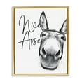 thumbnail image 5 of Stupell Industries Animal Humor Nice Arse Donkey Bathroom Phrase Metallic Gold Framed Floating Canvas Wall Art, 16x20, by Lettered and Lined, 5 of 5