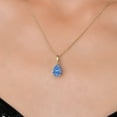 thumbnail image 3 of Gem Stone King 14K Yellow Gold Fancy Blue Zirconia Pendant Necklace for Women | 10.00 Cttw | Gemstone Birthstone | Pear Shape 9X6MM | With 18 inch Chain, 3 of 6