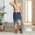 thumbnail image 4 of Salouo Western Desert Cloud Cowboy Print Pajama Pants for Men, Lounge Pants Elastic Waistband Casual Men's sleepwear Loungewear Sleep Pajama Pant -Large, 4 of 7