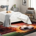 thumbnail image 4 of Football Sport Area Rugs for Bedroom Living Room - 3x5 ft - Football Carpet for Home Decor - Football Flames Patterned Decorative Indoor Small Rug - Washable & Soft & Non Slip & Low Pile (ZF&8046), 4 of 7