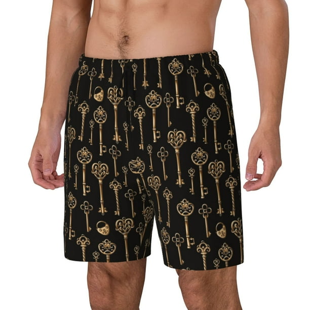 Balery Keys Bañador para hombre, shorts de playa de secado rápido con entrepierna y forro de compresión-Small