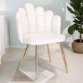thumbnail image 4 of Cloe Dining Chair In White Linen And Gold Metal Legs, 4 of 4