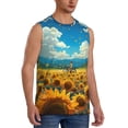 thumbnail image 2 of Pofeuu Field Bicycle Young Sunflower Print Men's Muscle T-Shirt, Sleeveless, Muscle Tank, Classic Muscle Tee Top For Men Casual Sleeveless Muscle T-Shirt Trendy Clothes-X-Large, 2 of 7