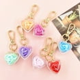 thumbnail image 4 of Mightlink Keychain Pendant Fake Rose Decor Heart Shape Eternal Flower Stainless Clip Shoulder Bag Decoration Pendant Keyring Pendant, 4 of 6