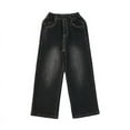 thumbnail image 6 of 2024 New High Quality Girls Jeans Vintage Denim Wide Leg Pants Kids Clothing Children Casual Solid Trousers For Teenager Clothes, 6 of 7
