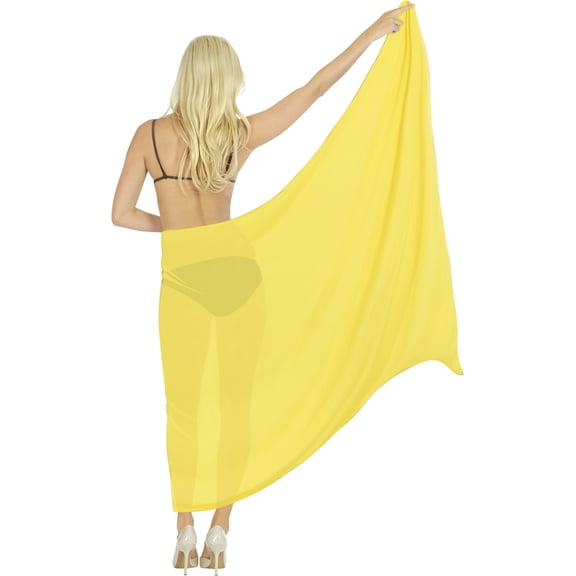 HAPPY BAY Women's Bikini Wraps Beach Wrap Sarong Coverup Skirt Bathing suit Swimwear Swimsuit Coverup for Women One Size Yellow, Solid