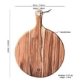 thumbnail image 2 of Acacia Wood Pizza Peel,12" Cutting Board, Cheese Paddle Board, Bread and Crackers Platter for Serving and Minor Food Prepare with Handle - 16 x 12 x 0.5 Inch, 2 of 6