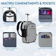 thumbnail image 5 of Lychee Concealable Rolling Backpack-Adult Business Laptop Backpack with Wheels-20 inch Invisible Shoulder Strap Waterproof Backpack with Roller-Suitcase Travel Bag, Grey, 5 of 7