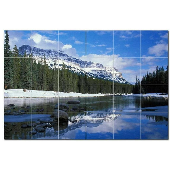 River Picture Ceramic Tile Mural Kitchen Backsplash Bathroom Shower, 405747-M64